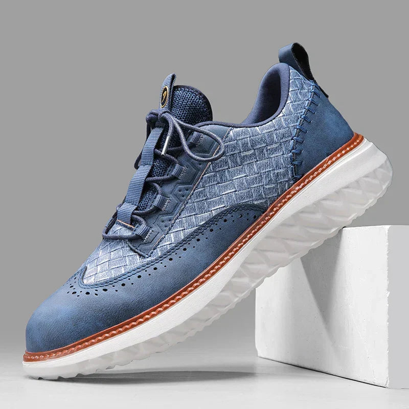 Baskets homme perforées, coloris Bleu