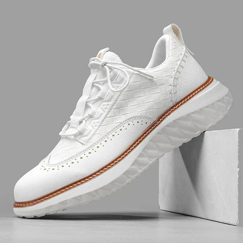 Baskets homme perforées, coloris Blanc