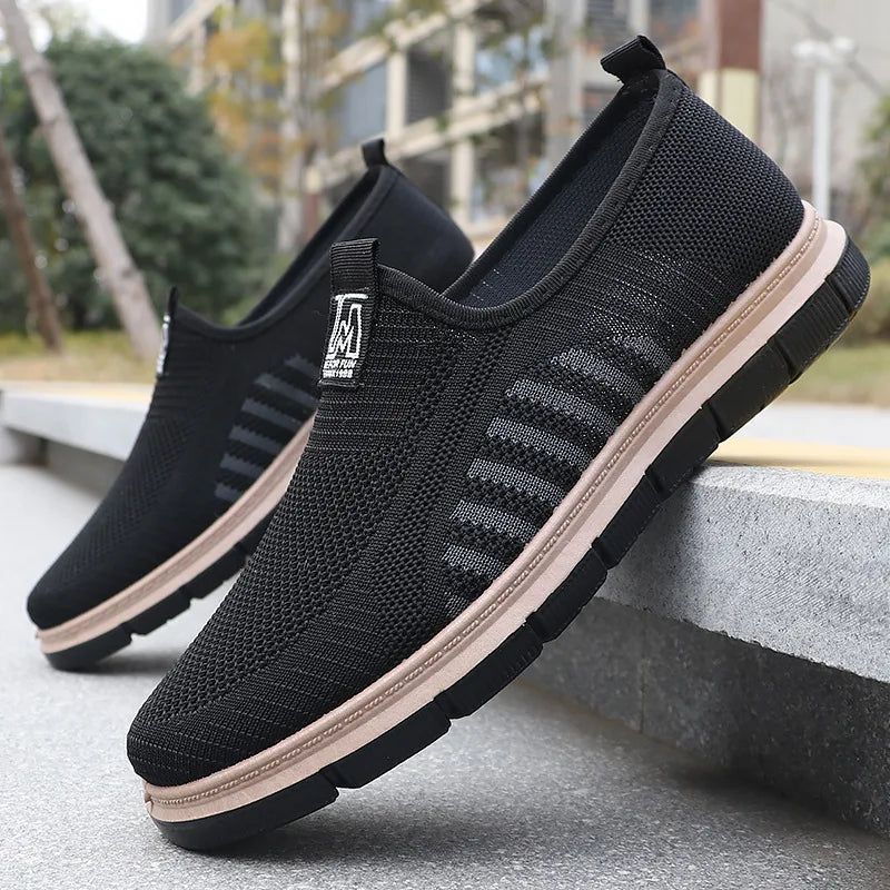 Baskets homme sans lacets semelle épaisse, coloris Noir