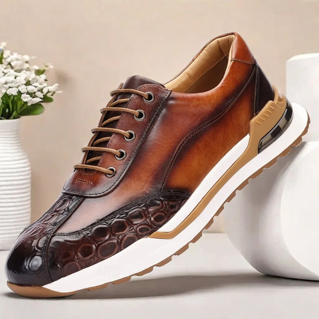 Baskets homme semelle épaisse, coloris Marron