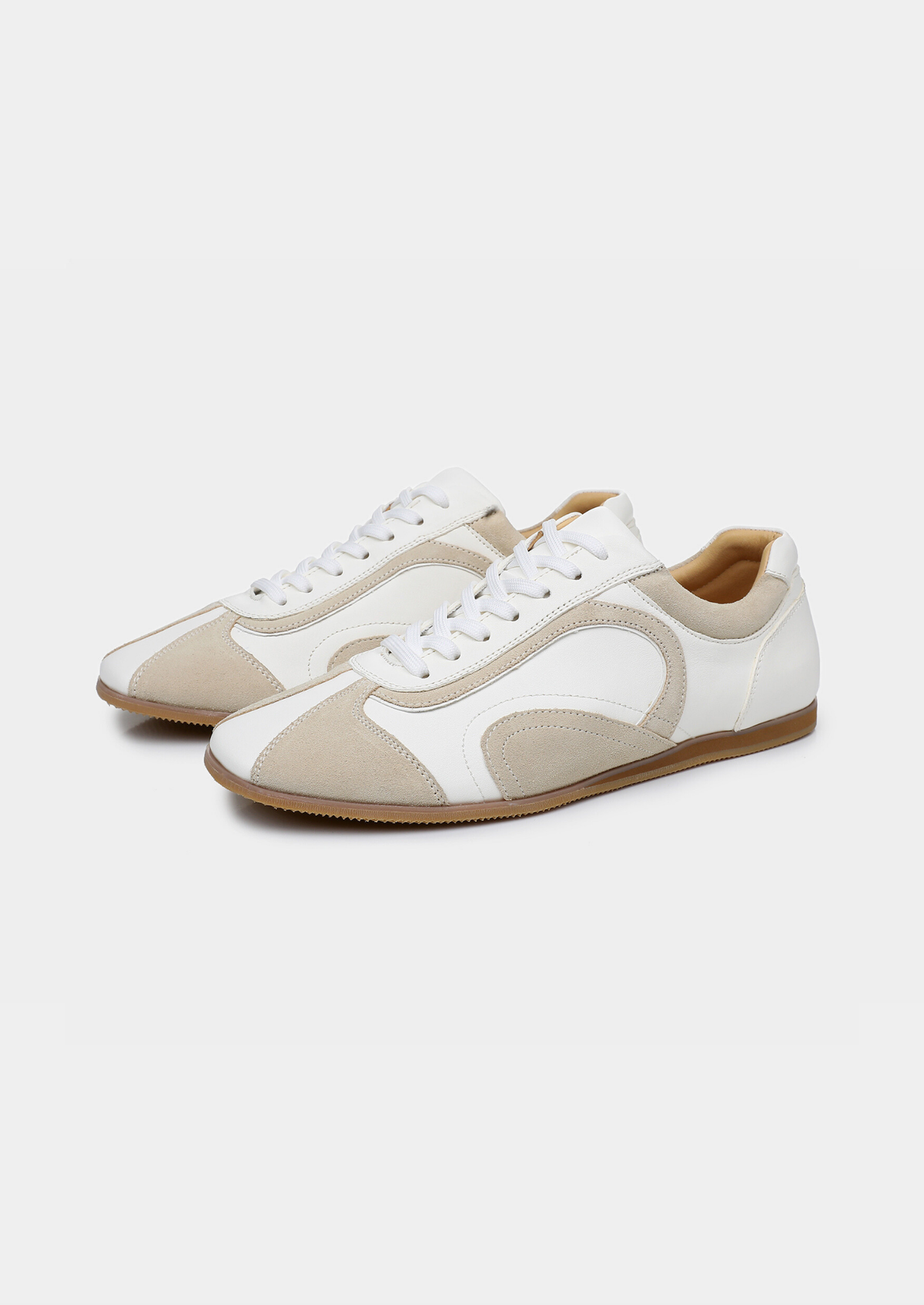 Baskets homme semelle plate, coloris Blanc, vue principale