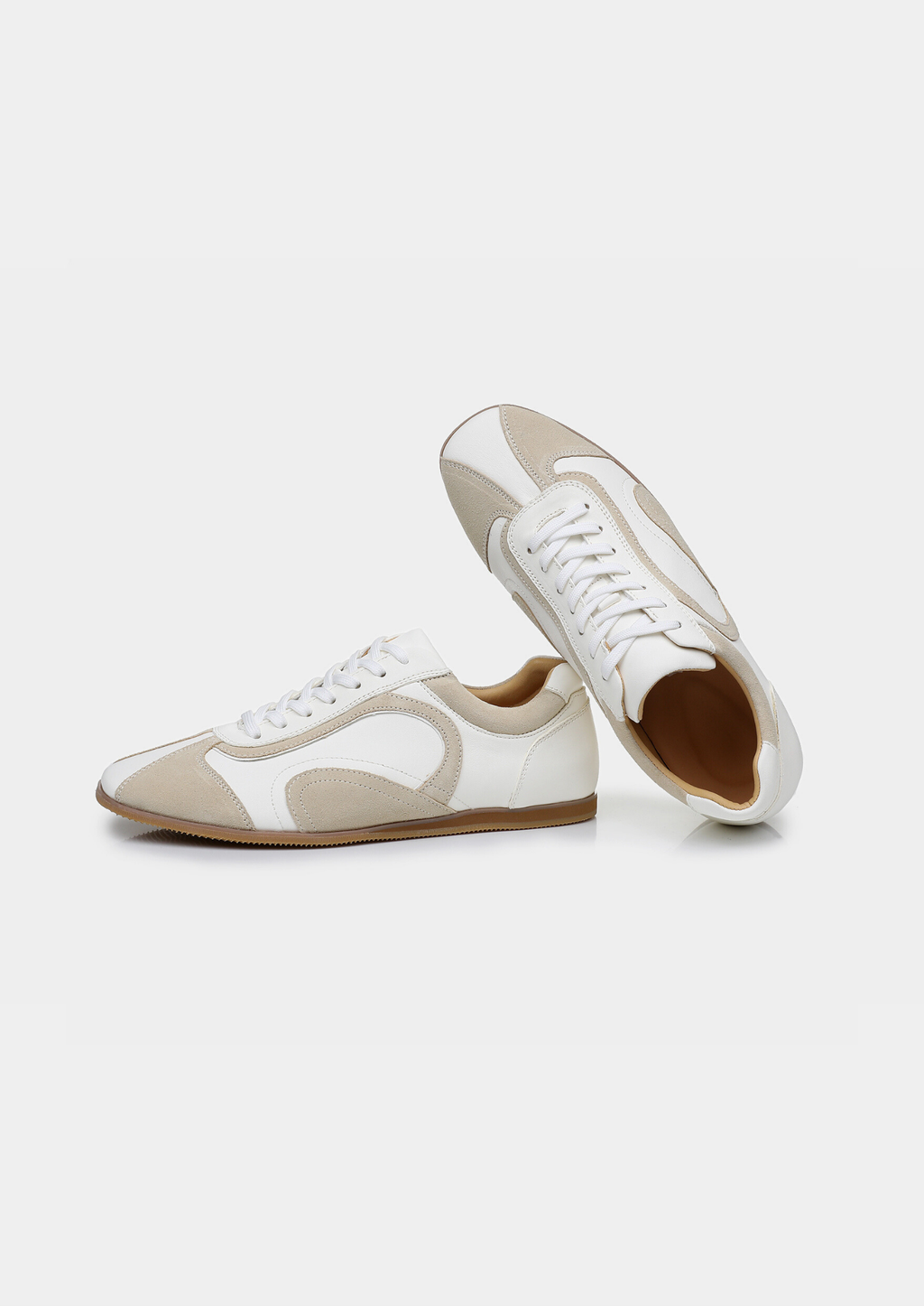 Baskets homme semelle plate, coloris Blanc, vue 2
