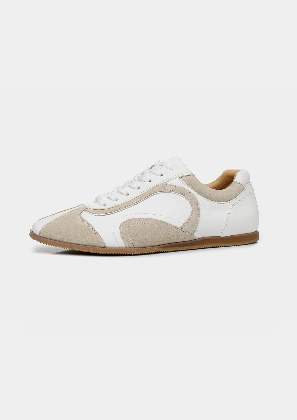 Baskets homme semelle plate, coloris Blanc, vue 5