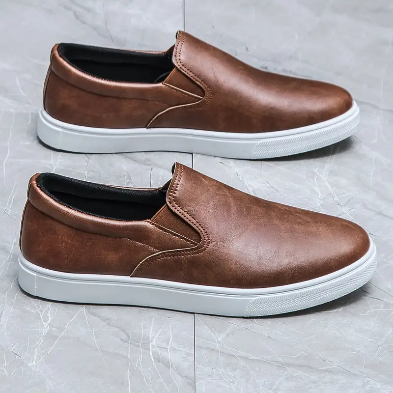 Baskets sans lacets pour homme, coloris Marron