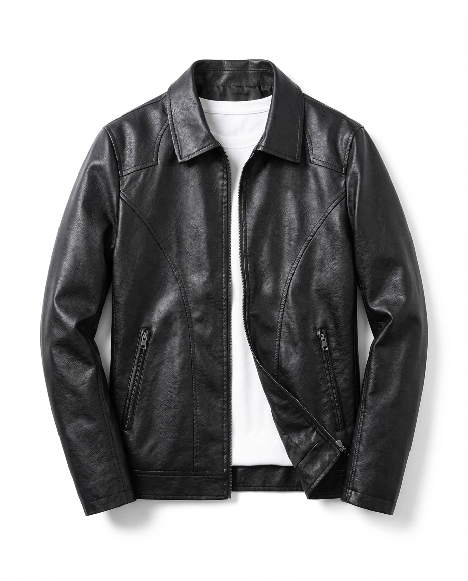 Blouson homme zippé col classique, coloris Noir
