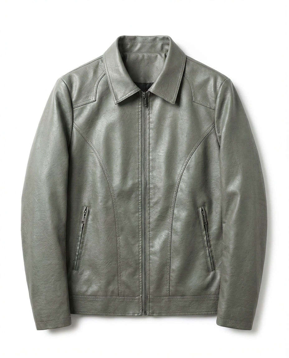 Blouson homme zippé col classique, coloris Vert