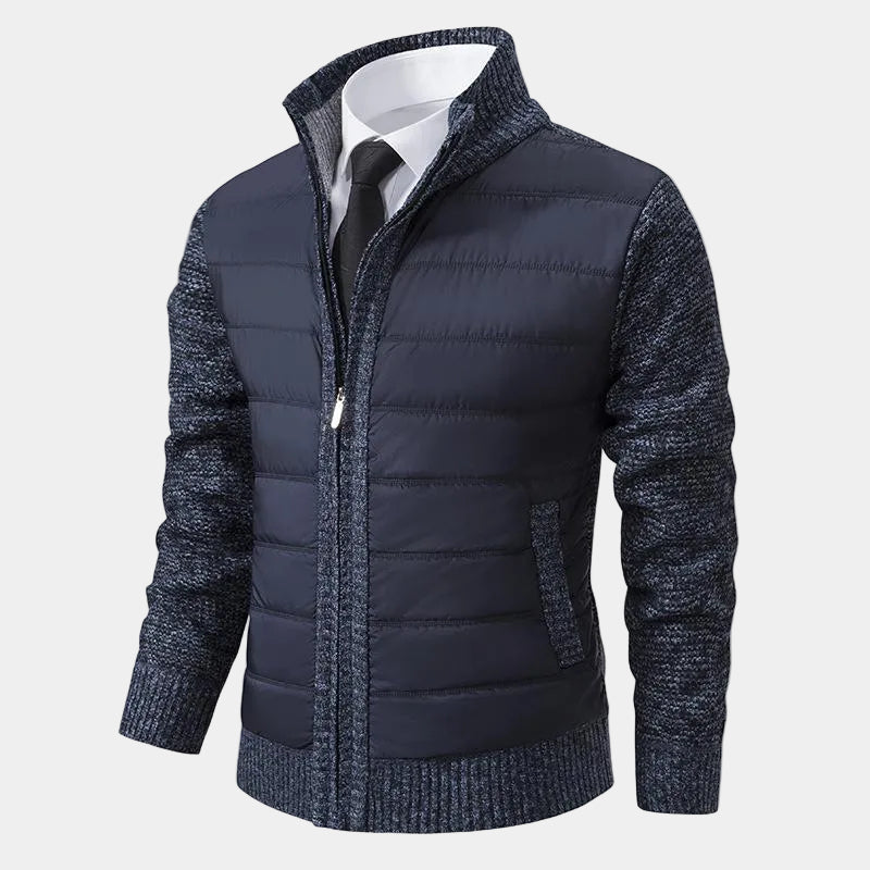 Blouson homme zippé matelassé, coloris Bleu