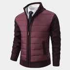 Blouson homme zippé matelassé, coloris Rouge