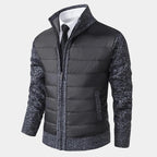 Blouson homme zippé matelassé, coloris Gris foncé