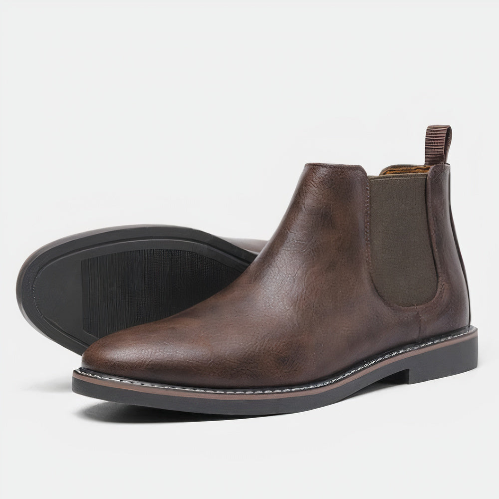 Bottines Chelsea homme à enfiler, coloris Marron foncé