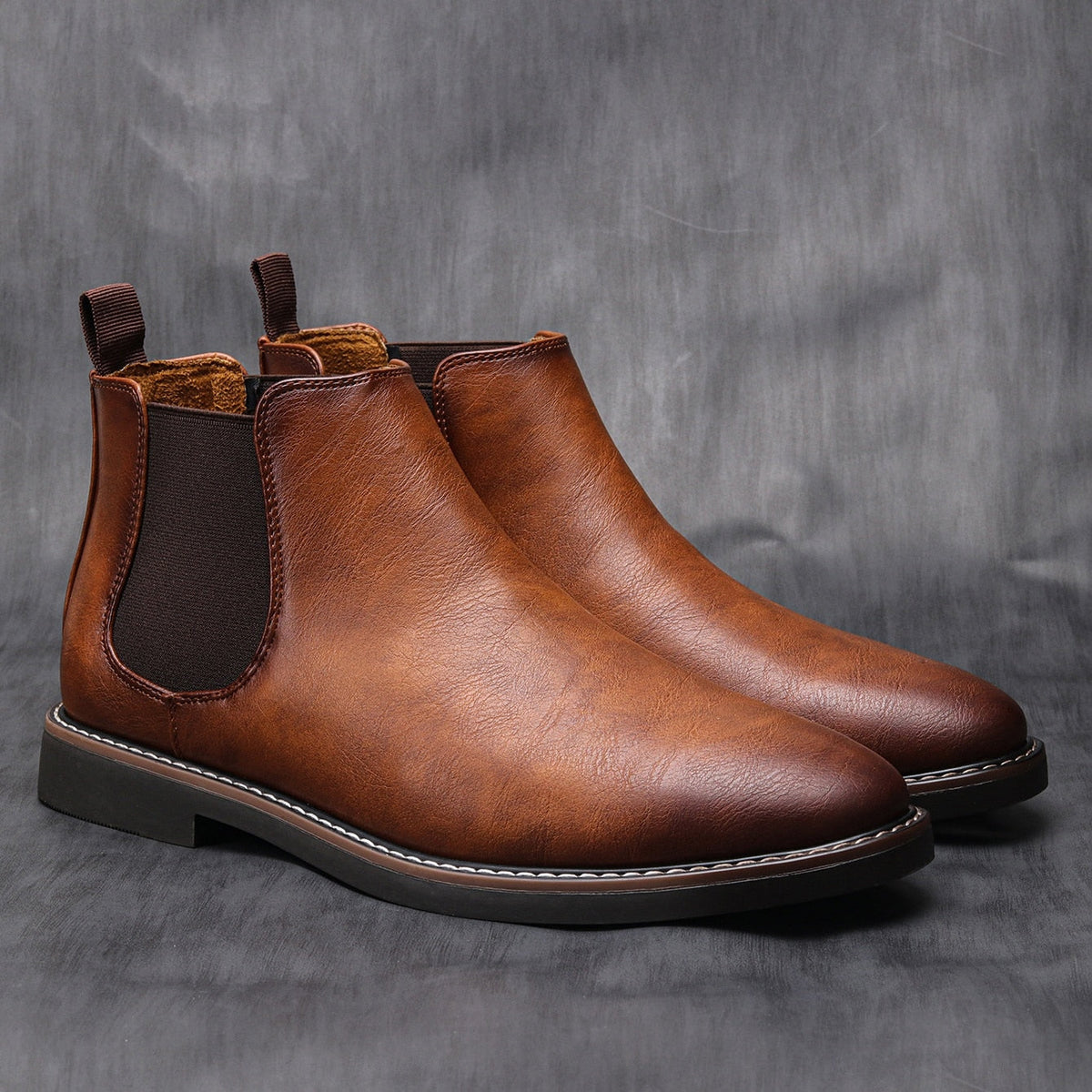 Bottines Chelsea homme à enfiler, coloris Marron