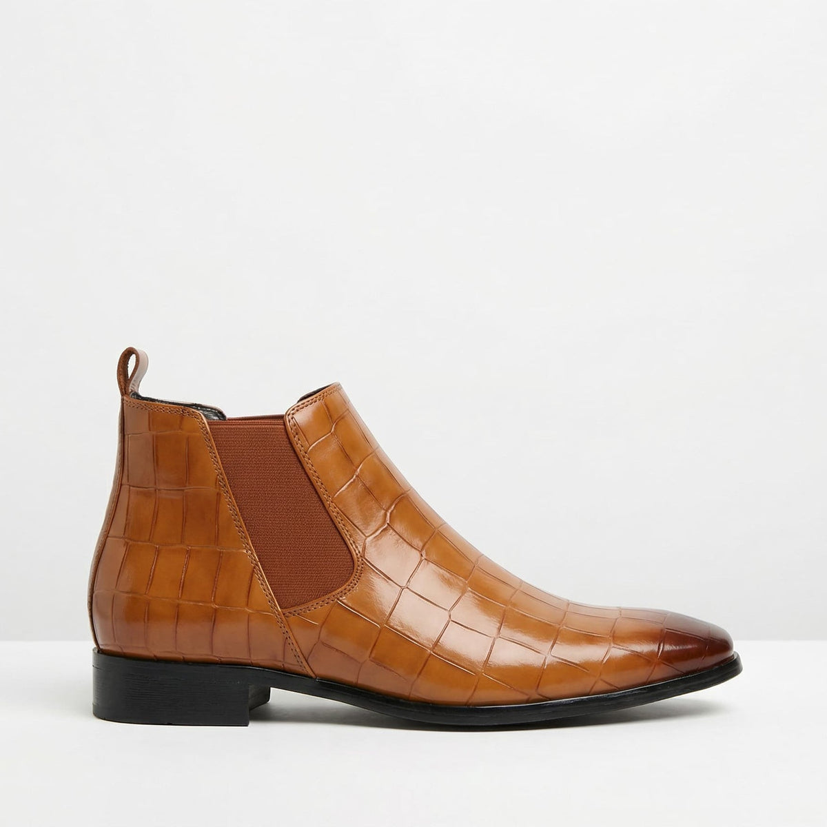 Bottines Chelsea homme texturées, coloris Marron clair