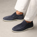 Mocassins homme tige montante, coloris Bleu