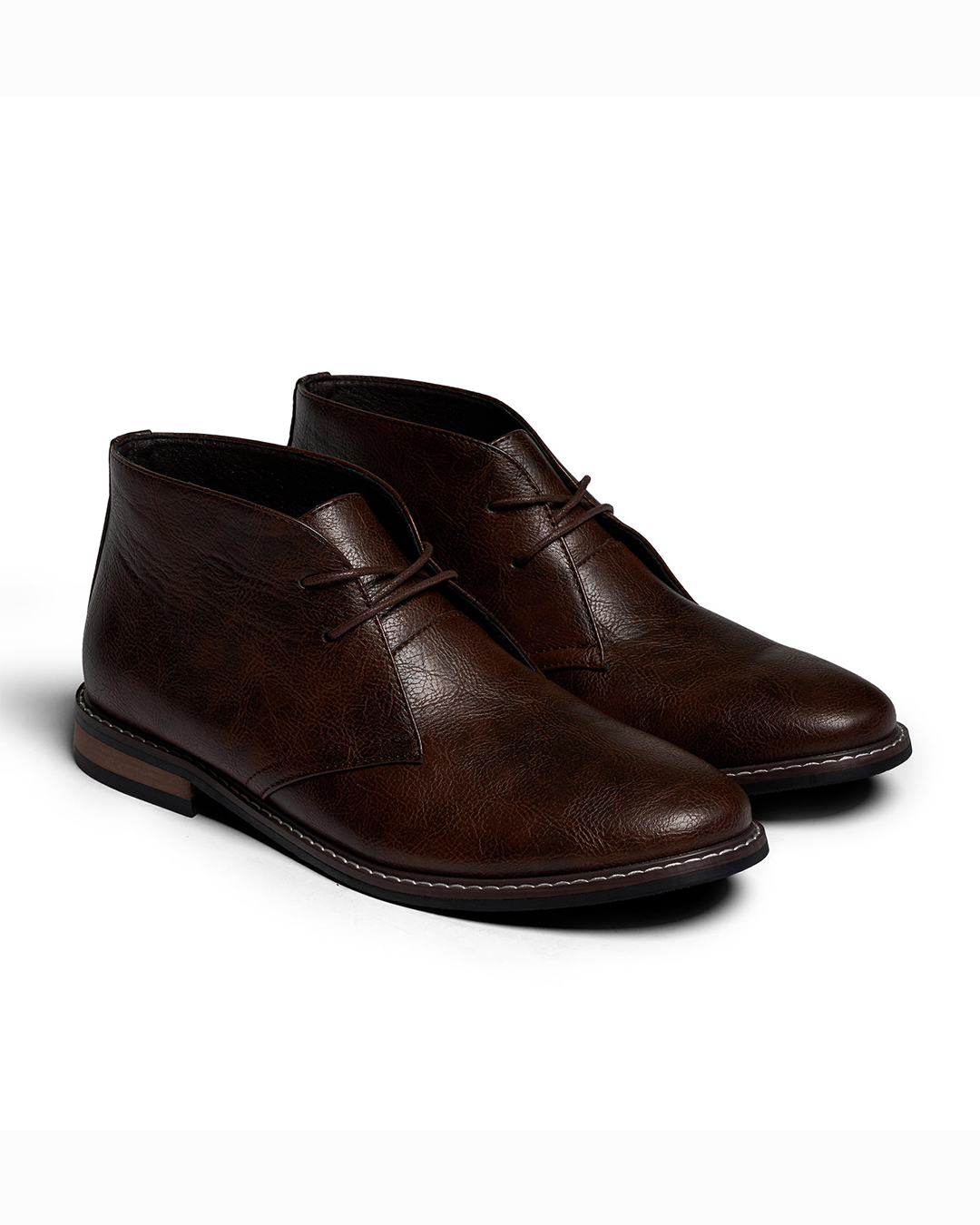 Bottines homme à lacets, coloris Marron foncé, vue principale