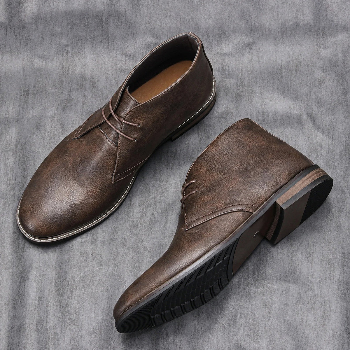 Bottines homme à lacets, coloris Marron foncé, vue 2