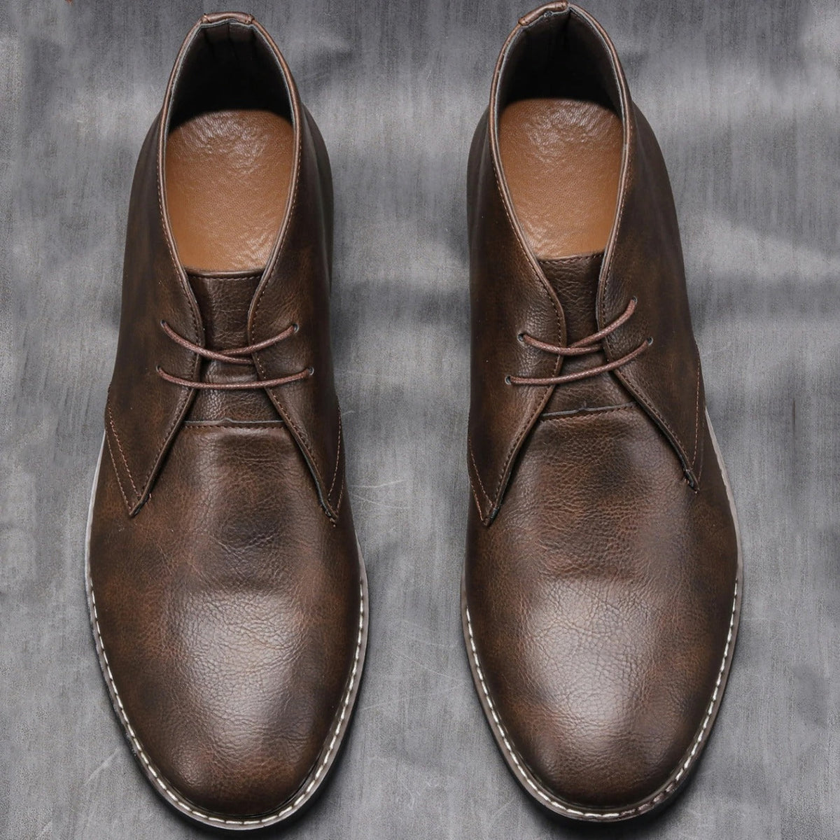 Bottines homme à lacets, coloris Marron foncé, vue 3