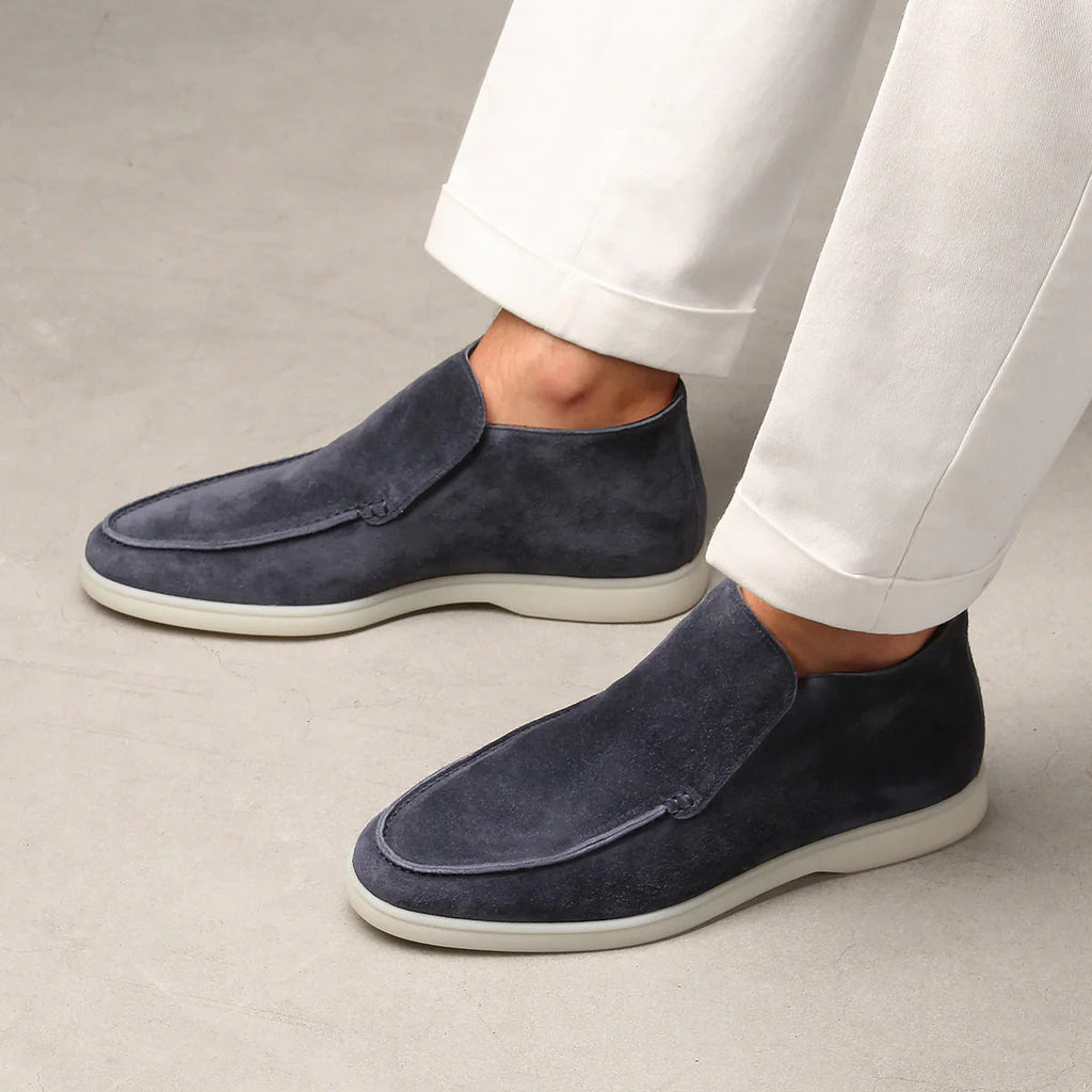 Mocassins homme bord cousu, coloris Bleu marine