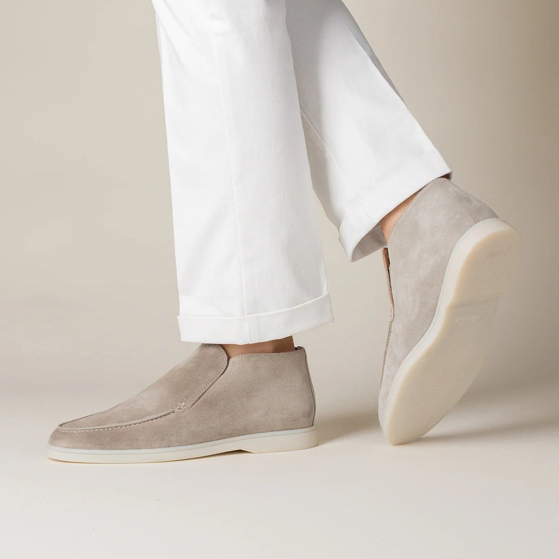 Mocassins homme bord cousu, coloris Gris