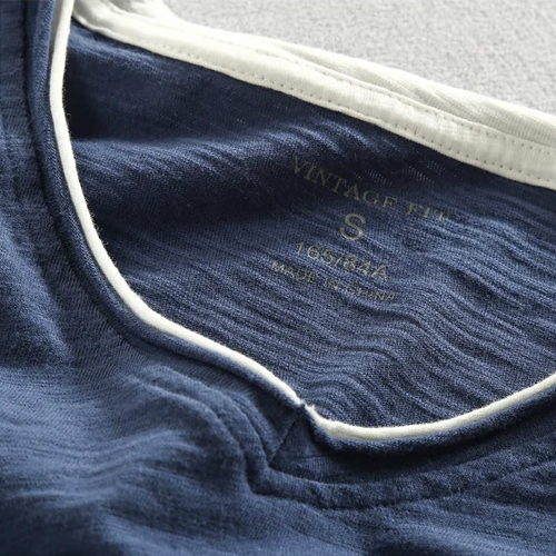 T-shirt Homme Décontracté en Coton Col V Manches Longues, vue 4
