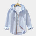 Chemise homme zippée à capuche, coloris Bleu clair