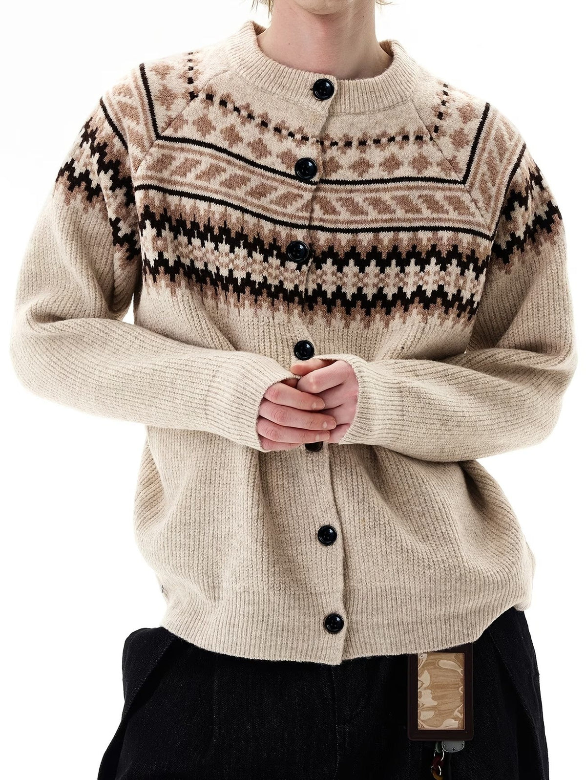 Cardigan Boutonné Côtelé pour Hommes, coloris Multicolore, vue 2