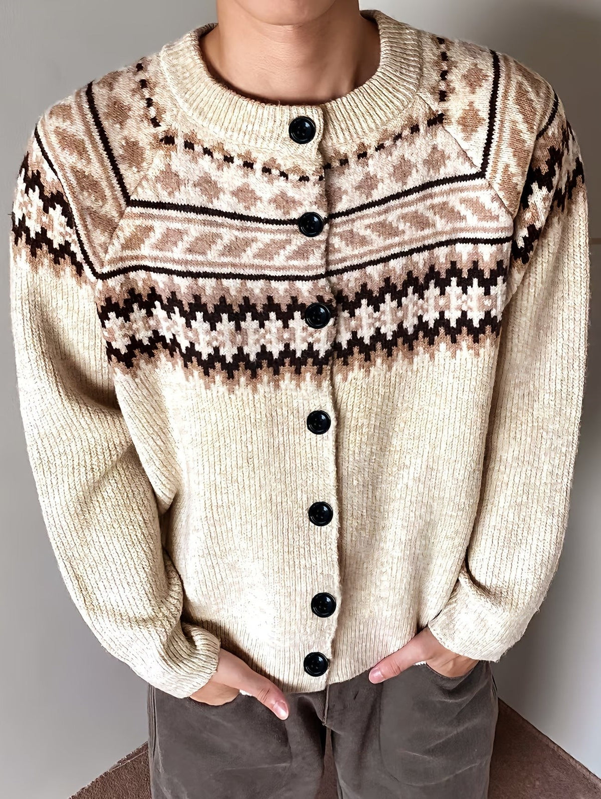 Cardigan Boutonné Côtelé pour Hommes, coloris Multicolore, vue 3