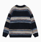 Cardigan homme multicolore à rayures, vue de dos