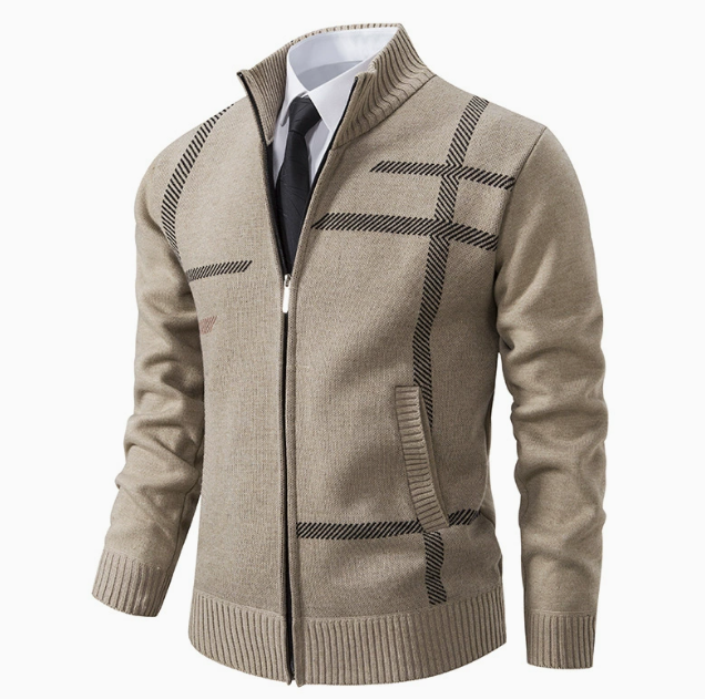 Cardigan homme zippé, coloris Beige