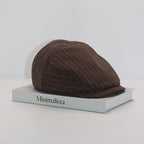 Casquette plate homme à rayures fines, coloris Marron foncé