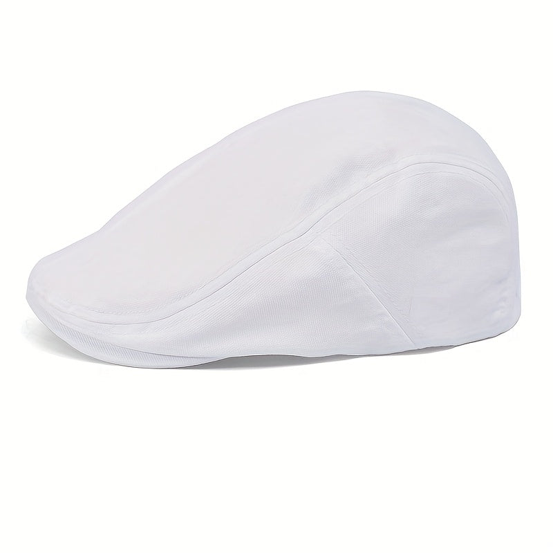 Casquette plate homme unie, coloris Blanc