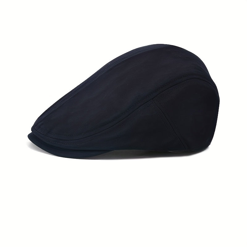 Casquette plate homme unie, coloris Noir