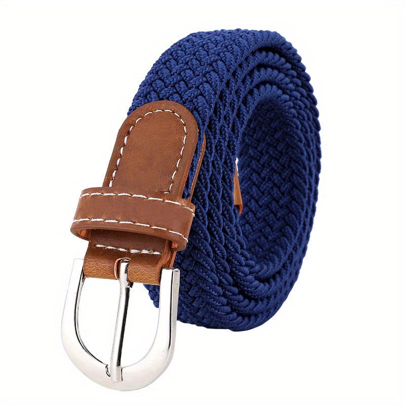Ceinture homme tressée bicolore, coloris Bleu