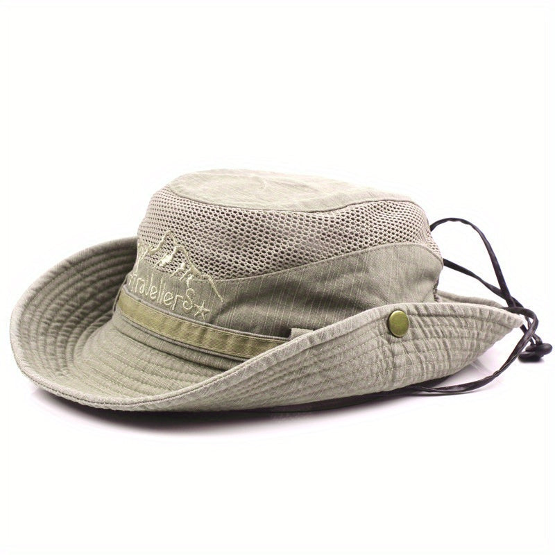Chapeau de randonnée homme à large bord, coloris Kaki