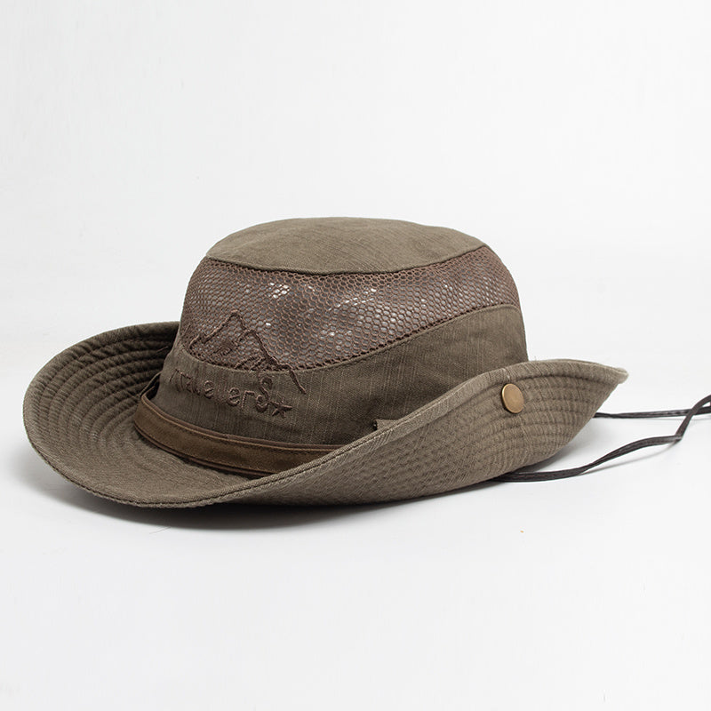 Chapeau de randonnée homme à large bord, coloris Marron
