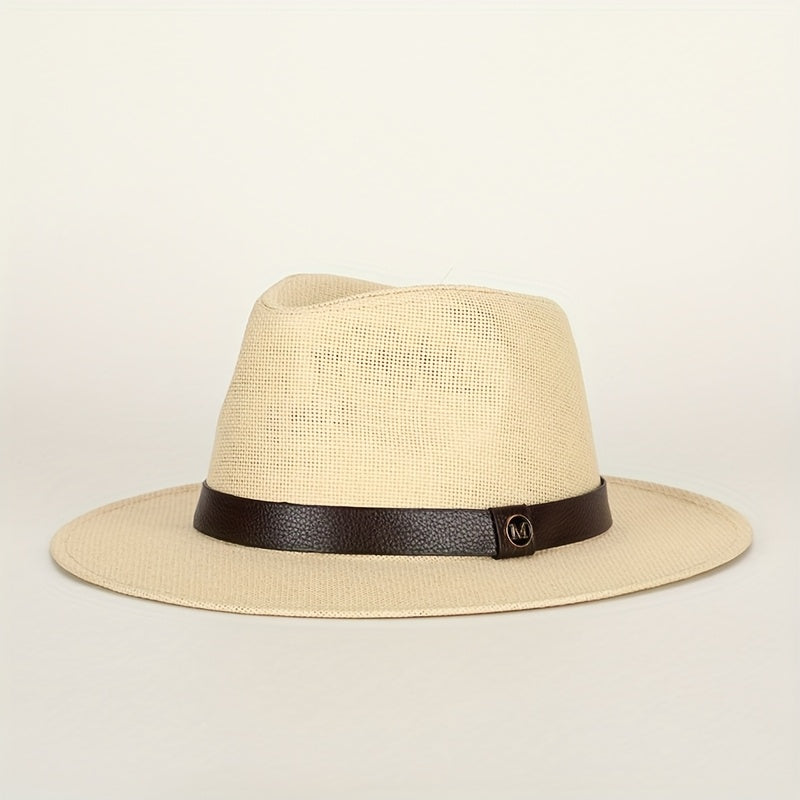 Chapeau fedora homme à large bord, coloris Beige