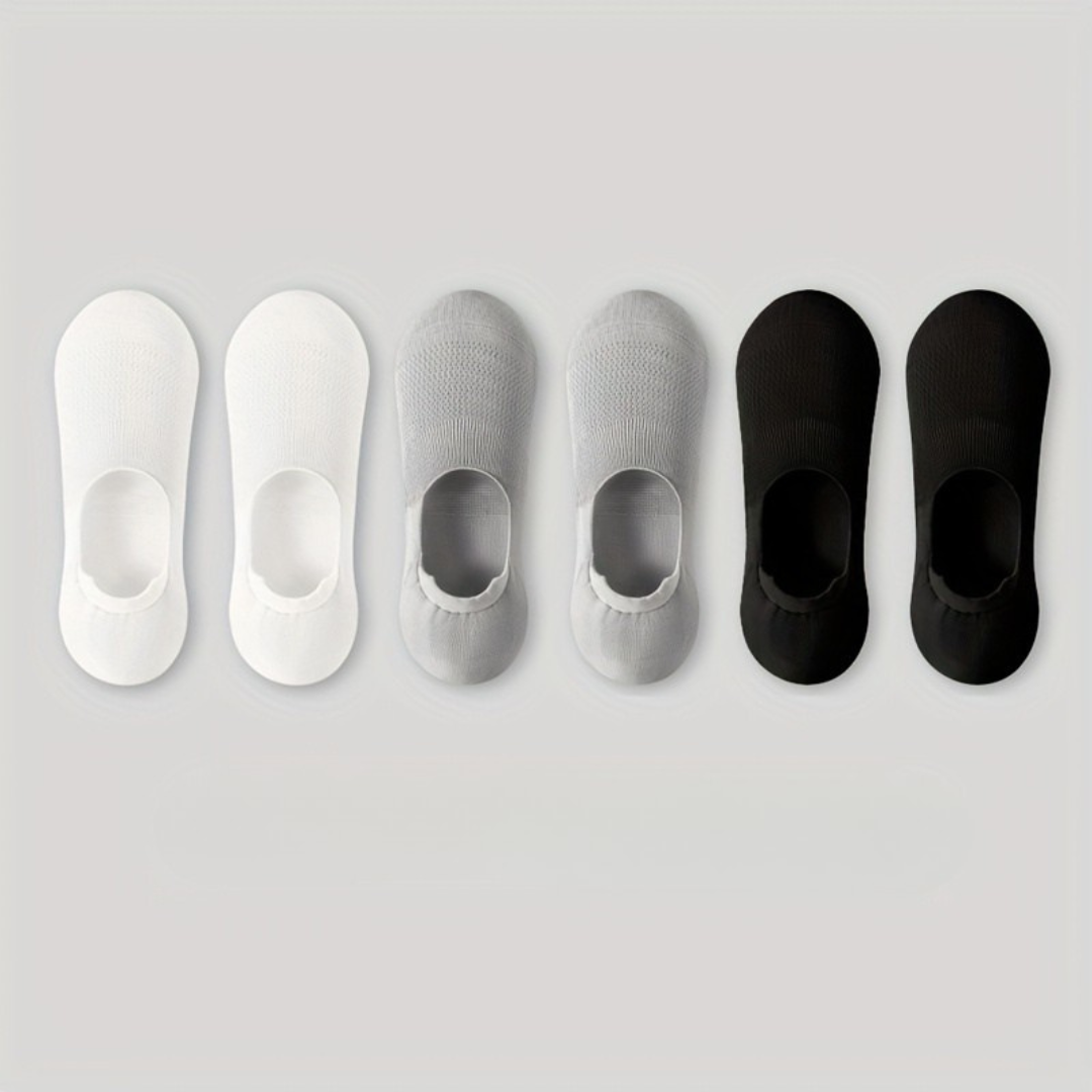 Chaussettes Invisibles pour Hommes 6-Paires, coloris Blanc/Gris/Noir