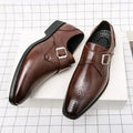 Chaussures de ville pour hommes avec boucle, coloris Marron