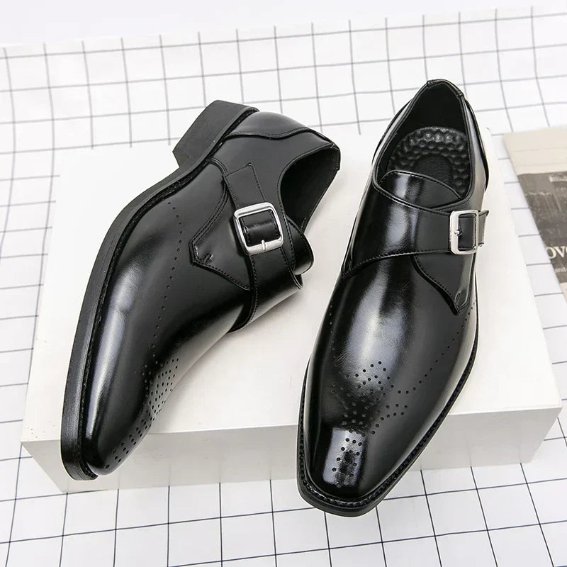 Chaussures de ville pour hommes avec boucle, vue 3