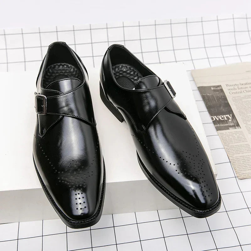 Chaussures de ville pour hommes avec boucle, coloris Noir