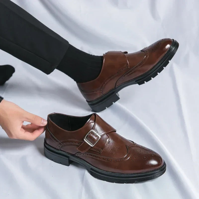 Chaussures homme à boucle perforées, vue 4