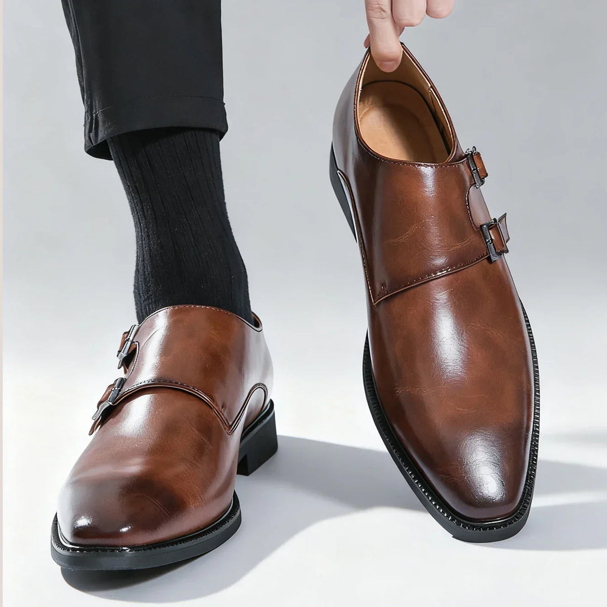 Chaussures homme à double boucle, vue 4