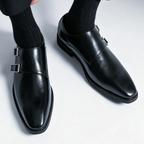 Chaussures homme à double boucle, coloris Noir