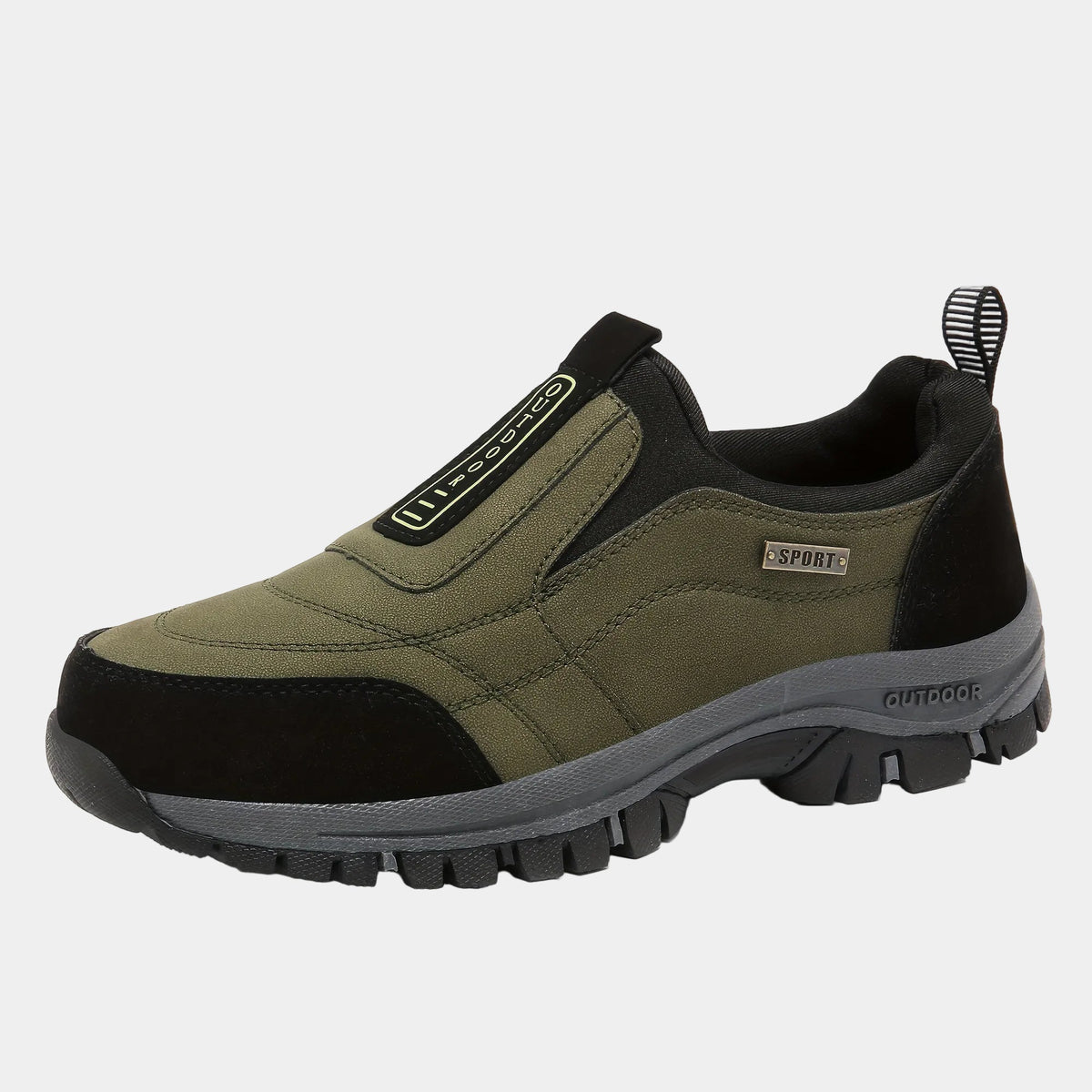 Chaussures homme à enfiler crantées, coloris Vert foncé