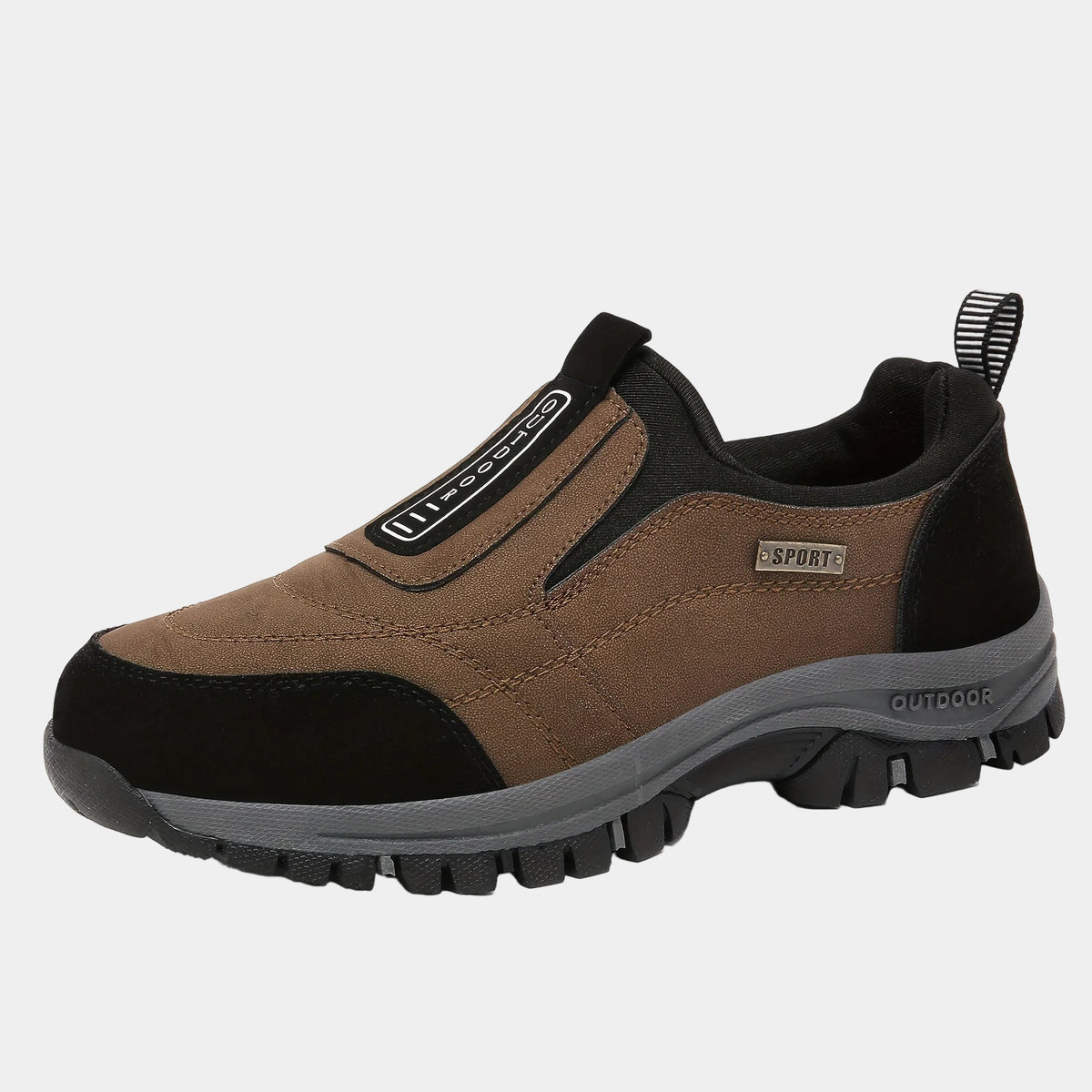 Chaussures homme à enfiler crantées, coloris Marron foncé