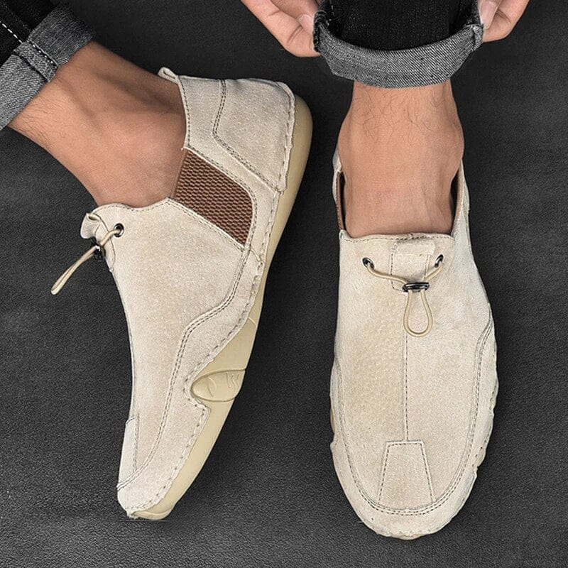 Chaussures homme à enfiler élastiquées, coloris Beige