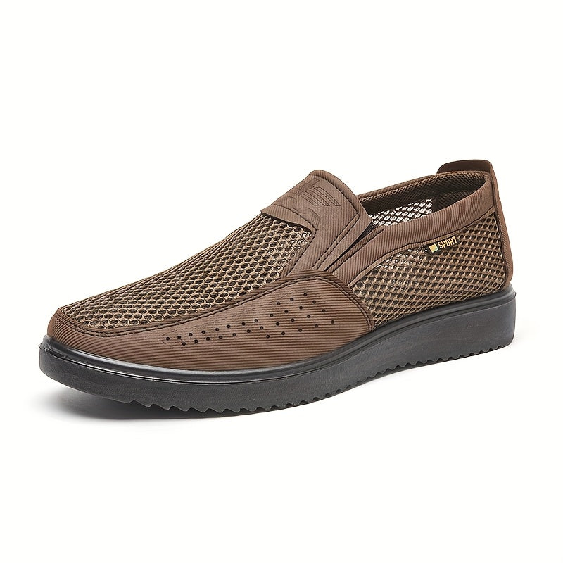 Chaussures homme à enfiler en maille, coloris Marron