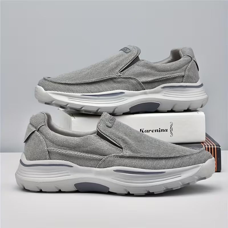 Chaussures homme à enfiler semelle épaisse, coloris Gris clair