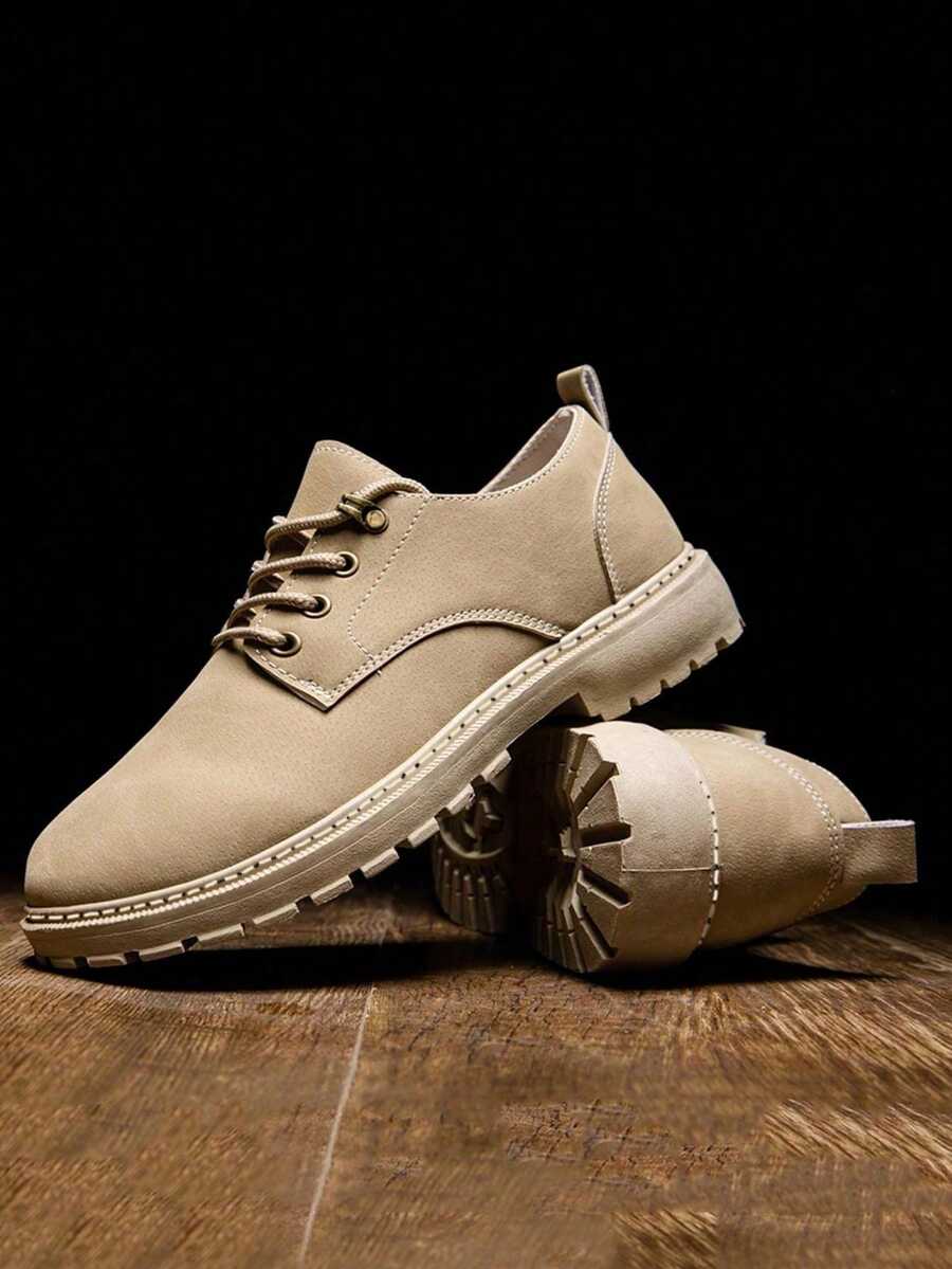 Chaussures homme à lacets crantées, coloris Kaki, vue principale