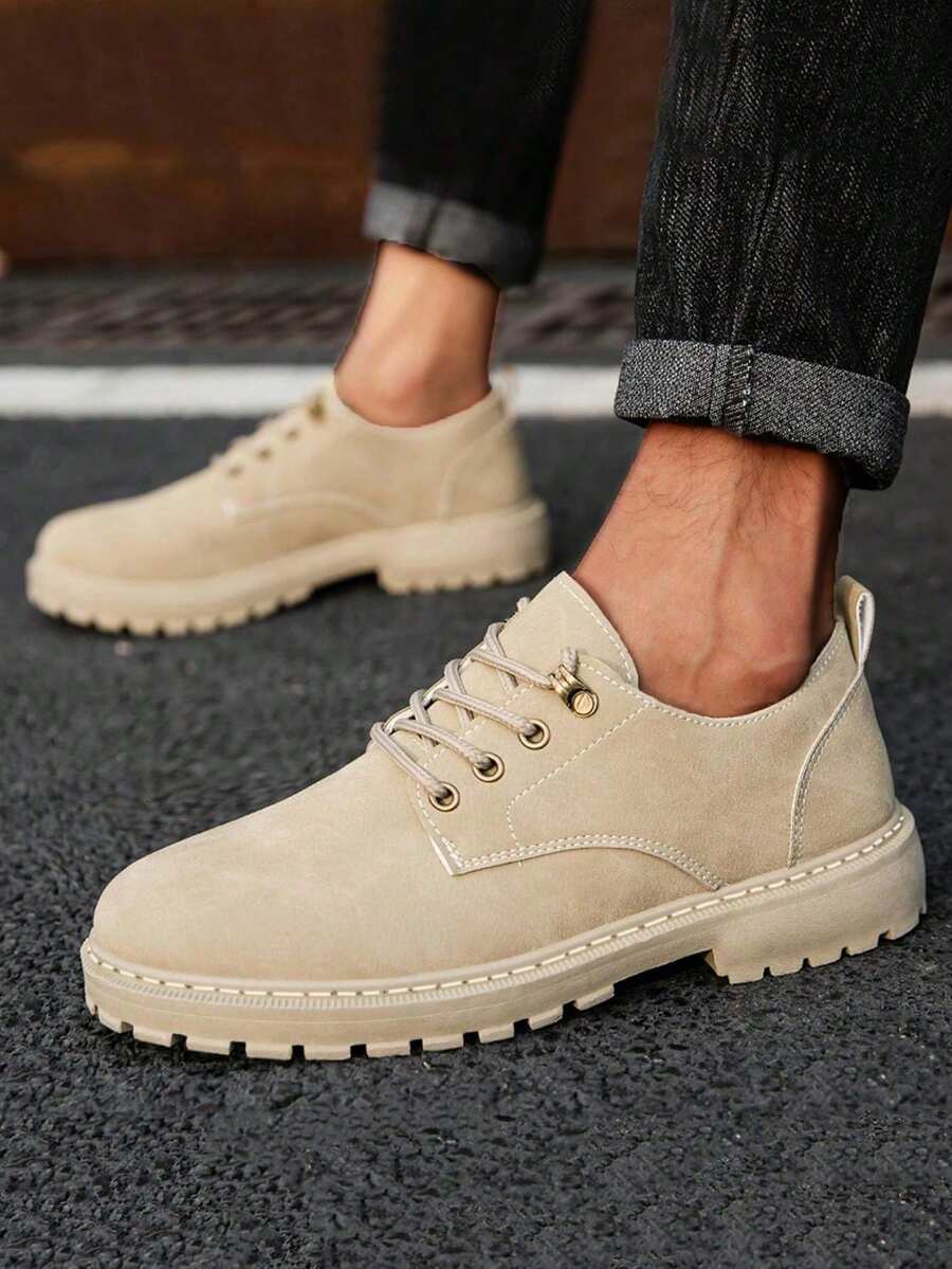 Chaussures homme à lacets crantées, coloris Kaki, vue 2