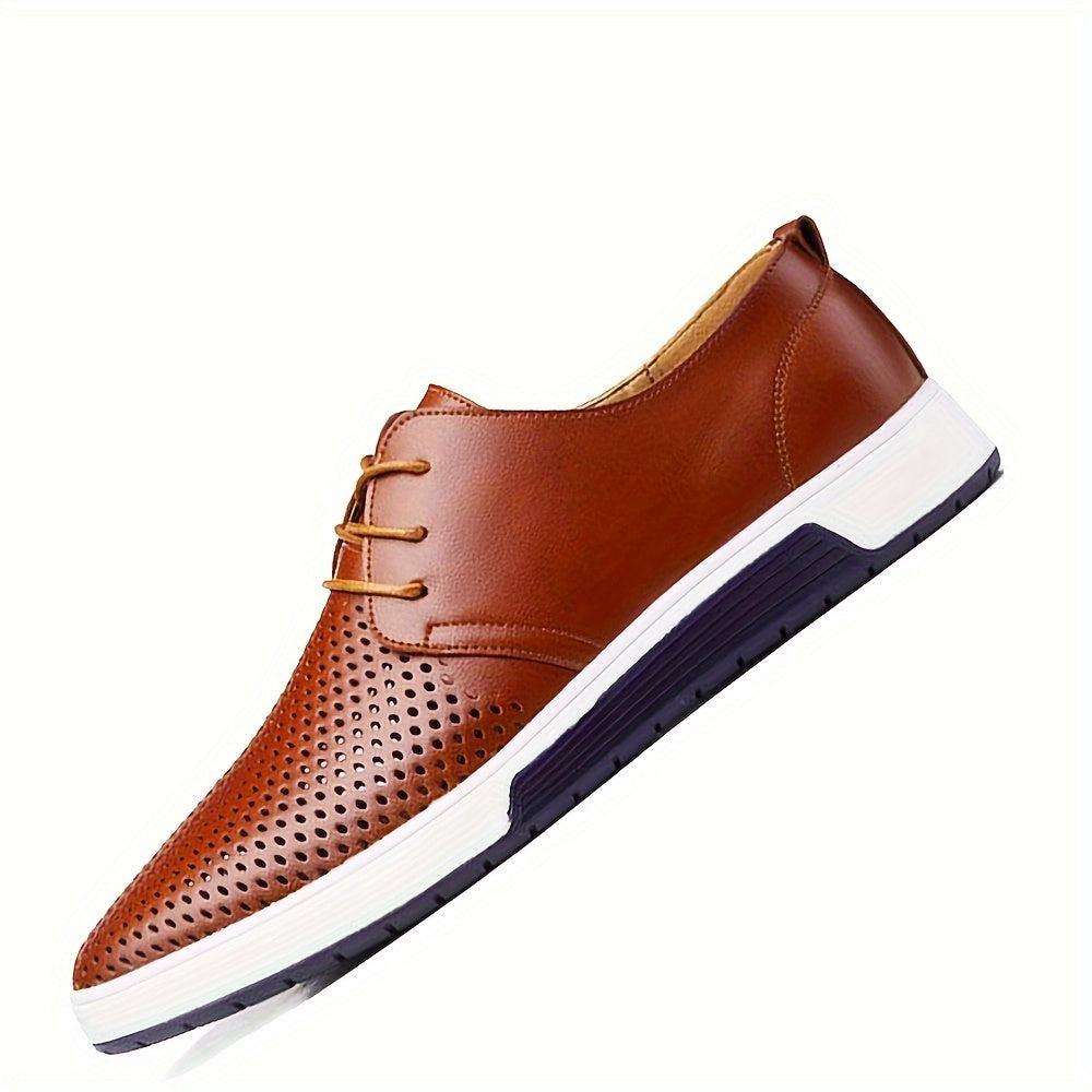 Chaussures homme à lacets perforées, coloris Marron